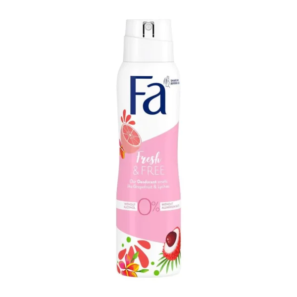 Fa Freshly Free Grapefruit & Lychee Scent 48H Deodrant Spray - 150ml