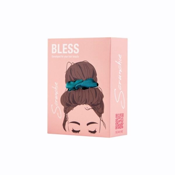 Bless Satin Scrunchies - Petrol Green