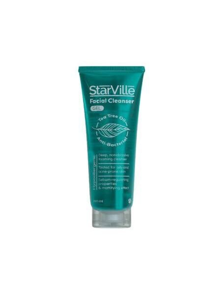 StarVille Hypoallergenic & Antibacterial Facial Foaming Cleanser with Tea Tree Oil for Combined, Oily & Acne-Prone Skin - soap free